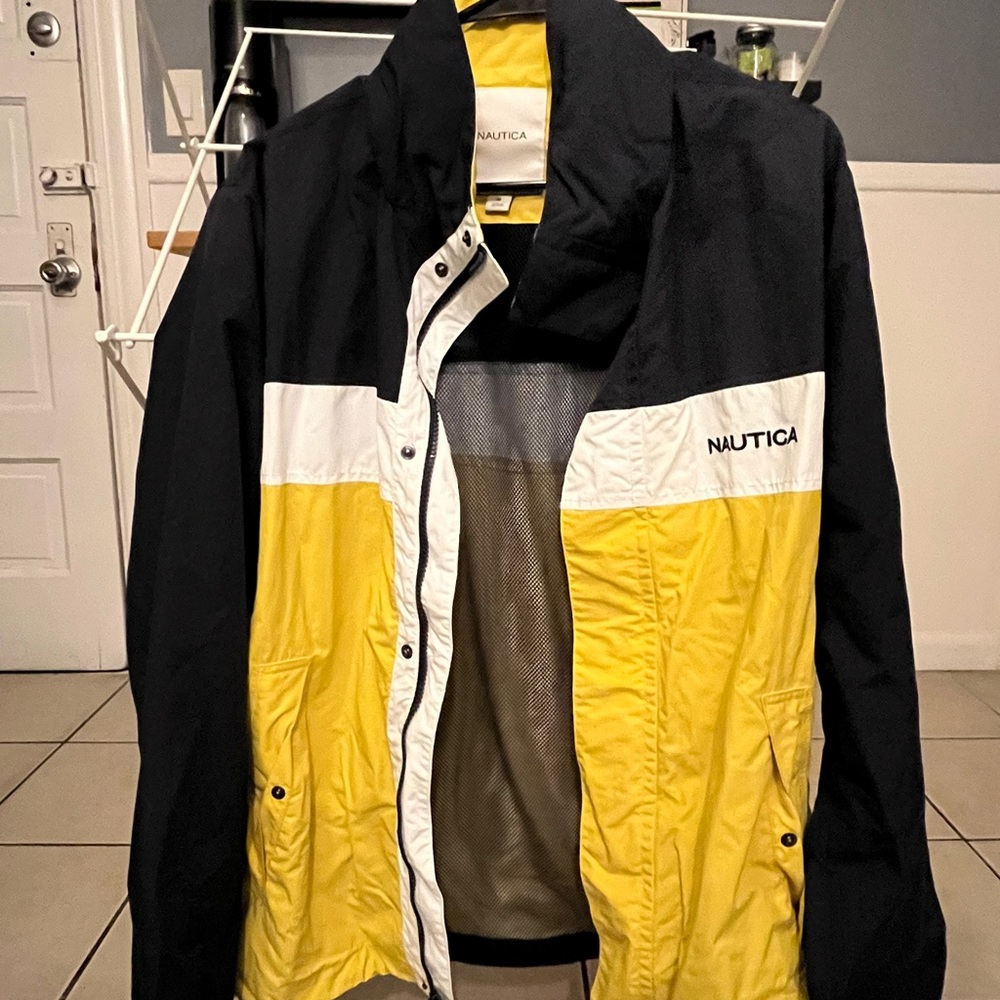 Nautica Jacket - Adult Medium - Navy Blue/Yellow